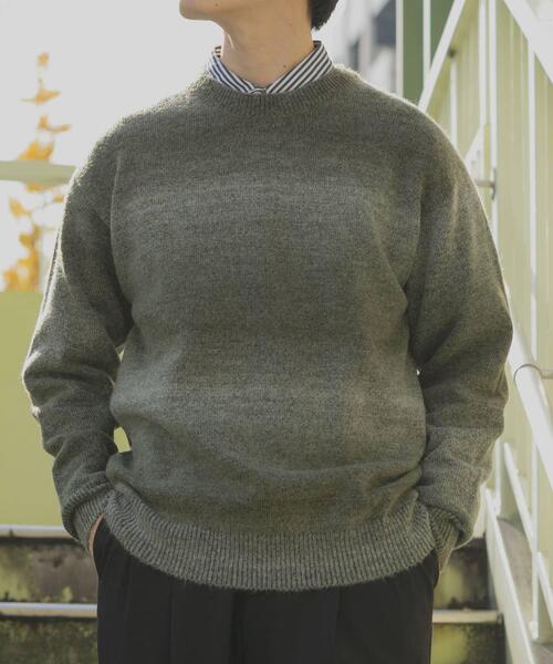 ITEMS URBANRESEARCH（アイテムズ アーバンリサーチ）の「スペースダイクルーネックニット（ニット/セーター・メンズ・ブラック/オリーブ/ブラウン・MEDIUM/LARGE）」の3枚目の写真