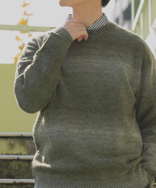 ITEMS URBANRESEARCH（アイテムズ アーバンリサーチ）の「スペースダイクルーネックニット（ニット/セーター・メンズ・ブラック/オリーブ/ブラウン・MEDIUM/LARGE）」の10枚目の写真