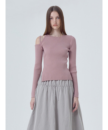 Cut-Out Strap Knit Top, Pink