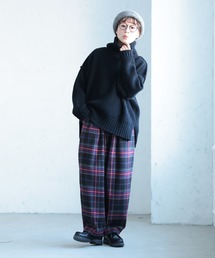 タータンチェック」に該当するパンツ（ワイド・ルーズ）ファッション