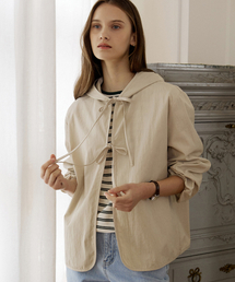 NONLOCAL（ノンローカル）の「Double Ribbon Hoodie jacket - Beige（その他アウター）」