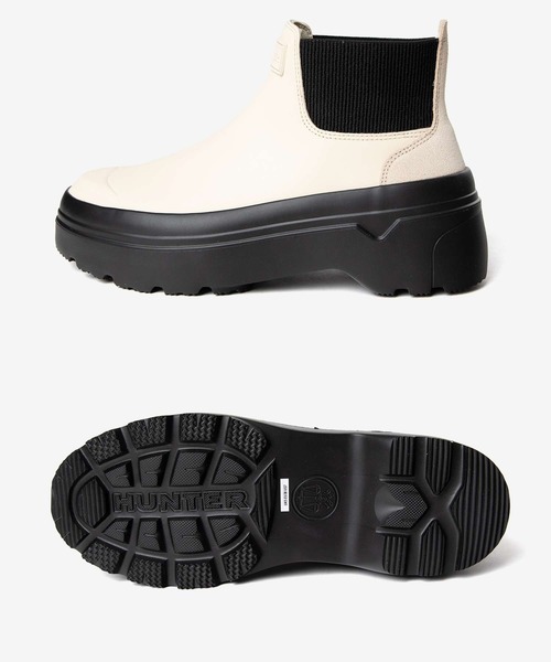HUNTER(ハンター)の「HUNTER REFINED EXPLORER PULL ON LEATHER BOOT ハンター リファインド エクスプローラー サイドゴア レインブーツ(レインシューズ・レディース・アイボリー/ブラック・6/4/5)」の11枚目の写真