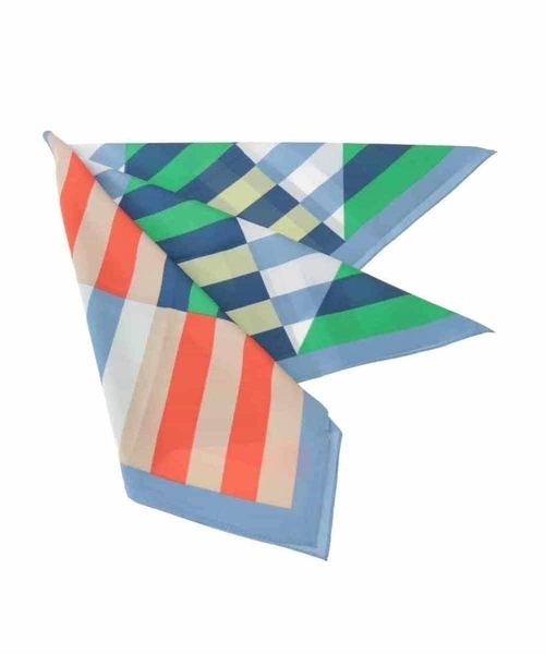 MK MICHEL KLEIN(エムケーミッシェルクラン)の「幾何柄スカーフ/洗える(ストール/ショール・レディース・ダークインディゴブルー/ベージュ・38)」の3枚目の写真