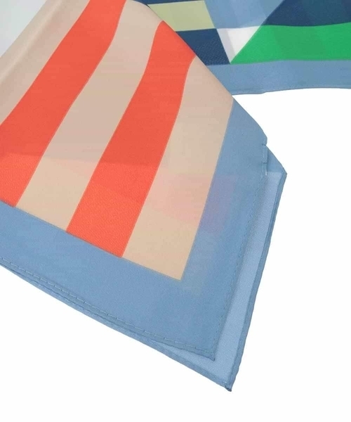 MK MICHEL KLEIN(エムケーミッシェルクラン)の「幾何柄スカーフ/洗える(ストール/ショール・レディース・ダークインディゴブルー/ベージュ・38)」の6枚目の写真