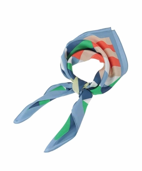 MK MICHEL KLEIN(エムケーミッシェルクラン)の「幾何柄スカーフ/洗える(ストール/ショール・レディース・ダークインディゴブルー/ベージュ・38)」の7枚目の写真