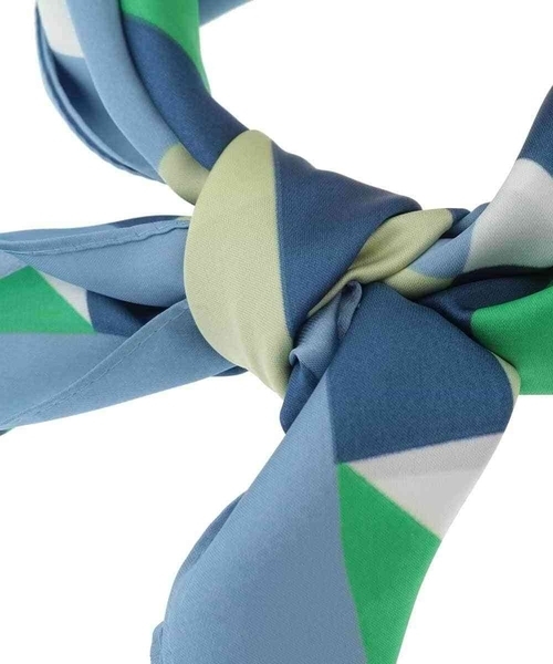 MK MICHEL KLEIN(エムケーミッシェルクラン)の「幾何柄スカーフ/洗える(ストール/ショール・レディース・ダークインディゴブルー/ベージュ・38)」の8枚目の写真