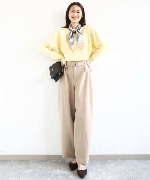 MK MICHEL KLEIN(エムケーミッシェルクラン)の「幾何柄スカーフ/洗える(ストール/ショール・レディース・ダークインディゴブルー/ベージュ・38)」の15枚目の写真