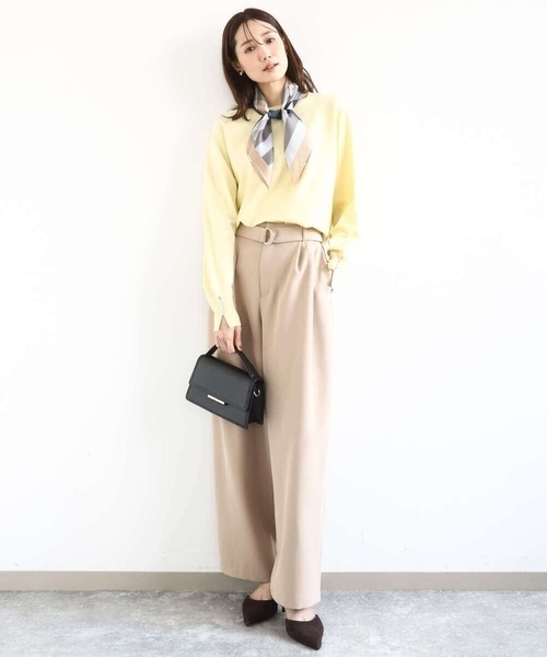 MK MICHEL KLEIN(エムケーミッシェルクラン)の「幾何柄スカーフ/洗える(ストール/ショール・レディース・ダークインディゴブルー/ベージュ・38)」の16枚目の写真