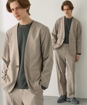 EASENCE(イーズエンス)の「【EASENCE】パウダーツイル セットアップ ノーカラージャケット&ワイドパンツ / イージードライ・マシンウォッシャブル(セットアップ・メンズ)」