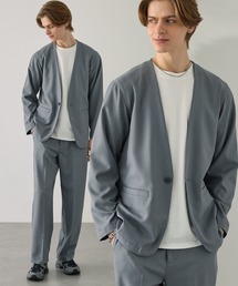 EASENCE（イーズエンス）の「【EASENCE】パウダーツイル セットアップ ノーカラージャケット&ワイドパンツ<イージードライ マシンウォッシャブル>（セットアップ）」