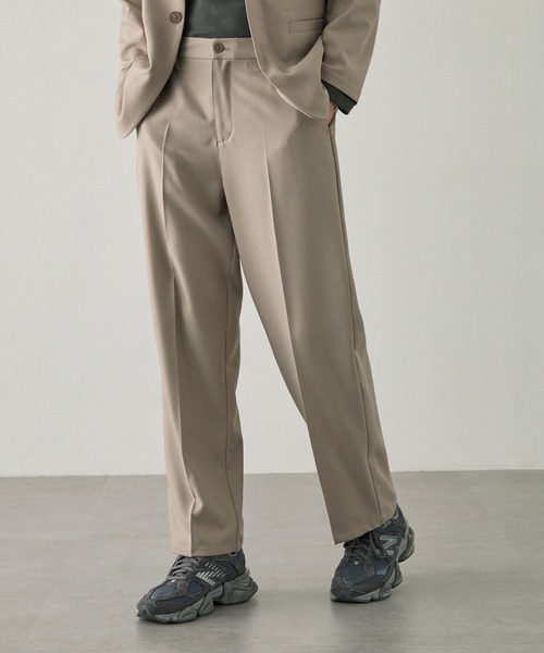 EASENCE(イーズエンス)の「【EASENCE】パウダーツイル セットアップ ノーカラージャケット&ワイドパンツ<イージードライ/マシンウォッシャブル>(セットアップ・メンズ・ブラック/グレイッシュベージュ/ダークグレー/ダークネイビー/ライトグレー・S/M/L)」の12枚目の写真