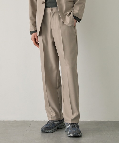 EASENCE(イーズエンス)の「【EASENCE】パウダーツイル セットアップ ノーカラージャケット&ワイドパンツ<イージードライ/マシンウォッシャブル>(セットアップ・メンズ・ブラック/グレイッシュベージュ/ダークグレー/ダークネイビー/ライトグレー・S/M/L)」の16枚目の写真