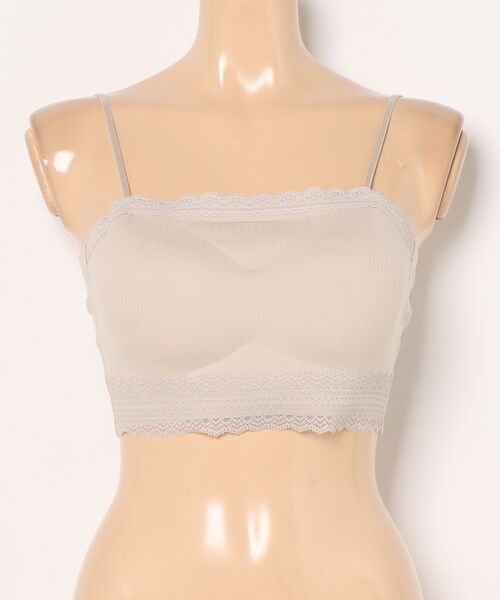 Lace Ladies(レースレディース)の「ソリッドカラー スカラップ スリム ノンワイヤー ブラジャー(チューブトップ・レディース・ブラック/ホワイト/ベージュ・FREE)」の15枚目の写真