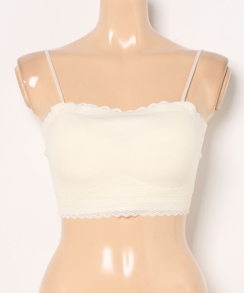 Lace Ladies(レースレディース)の「ソリッドカラー スカラップ スリム ノンワイヤー ブラジャー(チューブトップ・レディース・ブラック/ホワイト/ベージュ・FREE)」の16枚目の写真