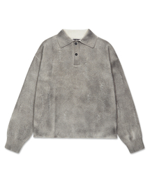 ULKIN（ウルキン）の「[ランウェイ] スプレーダメージポロニット_グレー（ニット/セーター）」