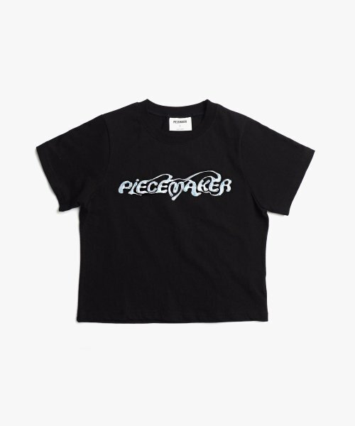 PIECEMAKER(ピースメーカー)の「ETHNIC MELT CROP TEE (BLACK)(Tシャツ/カットソー・レディース・その他・FREE)」の1枚目の写真
