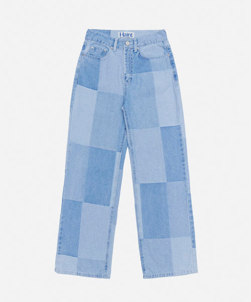 HAINT（ヘイント）の「CHECK BOARD WASHED DENIM PANTS（デニムパンツ・レディース・その他・L/M）」の2枚目の写真