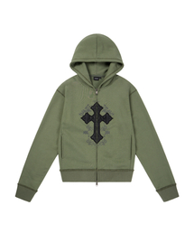 AAKAM | AKM CROS2 Zip-Up Hoodie (Khaki)(パーカー)