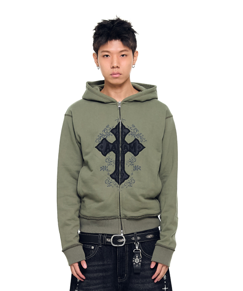 AAKAM（アーカム）の「AKM CROS2 Zip-Up Hoodie (Khaki)（パーカー・レディース・その他・1/2）」の7枚目の写真
