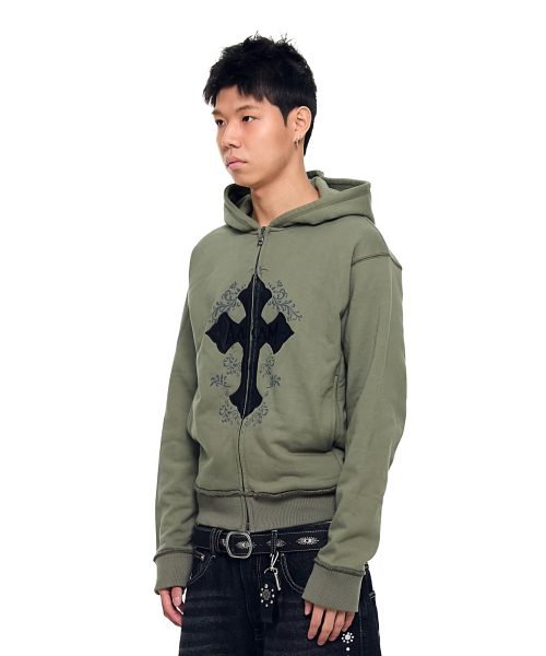 AAKAM（アーカム）の「AKM CROS2 Zip-Up Hoodie (Khaki)（パーカー・レディース・その他・1/2）」の9枚目の写真
