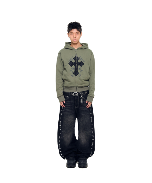 AAKAM（アーカム）の「AKM CROS2 Zip-Up Hoodie (Khaki)（パーカー・レディース・その他・1/2）」の10枚目の写真