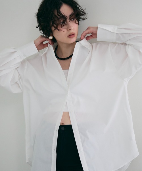 Trish（トリッシュ）の「2wayベーシックルーズシャツ（シャツ/ブラウス・レディース・ベビーピンク/ライトブルー/ピンク/ホワイト/ミント/ブルー・MEDIUM）」の2枚目の写真