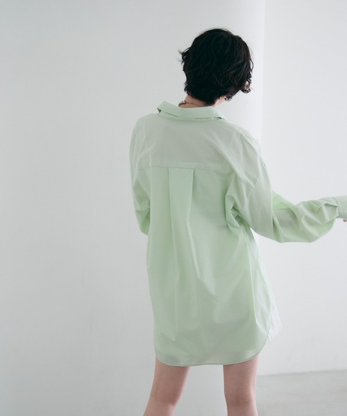 Trish（トリッシュ）の「2wayベーシックルーズシャツ（シャツ/ブラウス・レディース・ベビーピンク/ライトブルー/ピンク/ホワイト/ミント/ブルー・MEDIUM）」の21枚目の写真