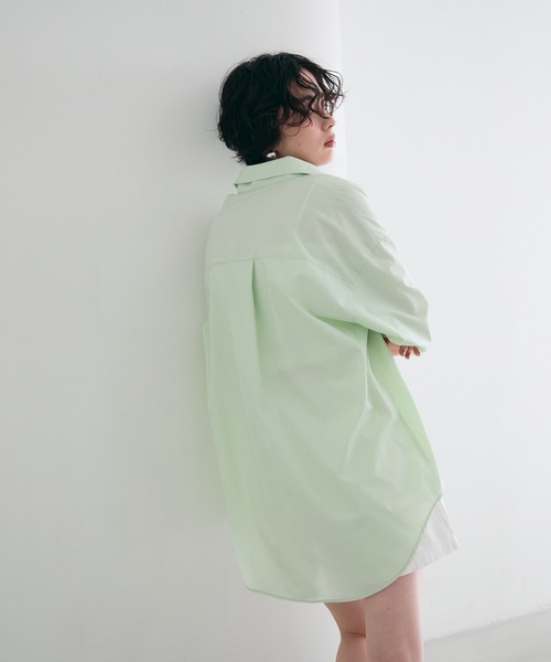 Trish（トリッシュ）の「2wayベーシックルーズシャツ（シャツ/ブラウス・レディース・ベビーピンク/ライトブルー/ピンク/ホワイト/ミント/ブルー・MEDIUM）」の22枚目の写真