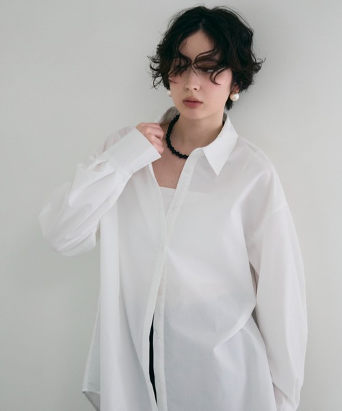 Trish（トリッシュ）の「2wayベーシックルーズシャツ（シャツ/ブラウス・レディース・ベビーピンク/ライトブルー/ピンク/ホワイト/ミント/ブルー・MEDIUM）」の8枚目の写真