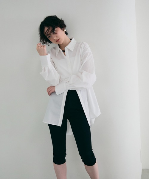 Trish（トリッシュ）の「2wayベーシックルーズシャツ（シャツ/ブラウス・レディース・ベビーピンク/ライトブルー/ピンク/ホワイト/ミント/ブルー・MEDIUM）」の10枚目の写真