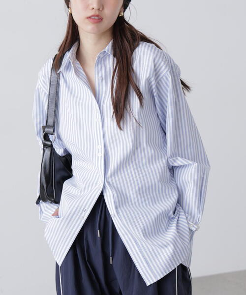 FREE'S MART(フリーズマート)の「◆ウエストシェイプレースアップシャツ(シャツ/ブラウス・レディース・ホワイト/ブラウン系その他/ブルー系その他・FREE)」の1枚目の写真