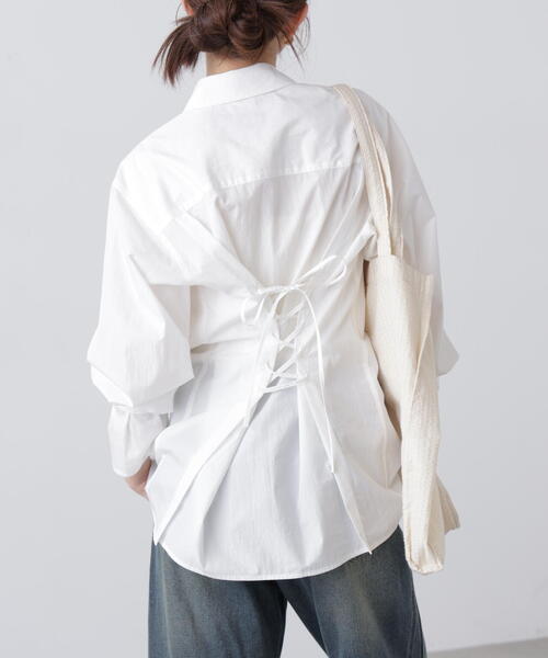 FREE'S MART(フリーズマート)の「◆ウエストシェイプレースアップシャツ(シャツ/ブラウス・レディース・ホワイト/ブラウン系その他/ブルー系その他・FREE)」の14枚目の写真