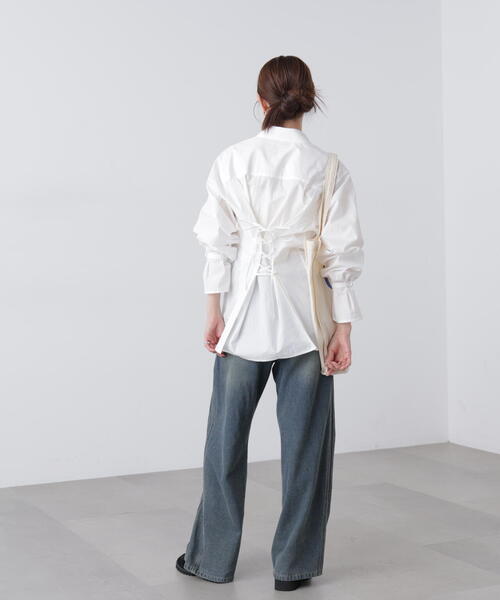 FREE'S MART(フリーズマート)の「◆ウエストシェイプレースアップシャツ(シャツ/ブラウス・レディース・ホワイト/ブラウン系その他/ブルー系その他・FREE)」の17枚目の写真