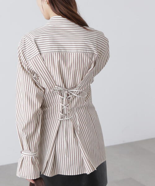 FREE'S MART(フリーズマート)の「◆ウエストシェイプレースアップシャツ(シャツ/ブラウス・レディース・ホワイト/ブラウン系その他/ブルー系その他・FREE)」の22枚目の写真