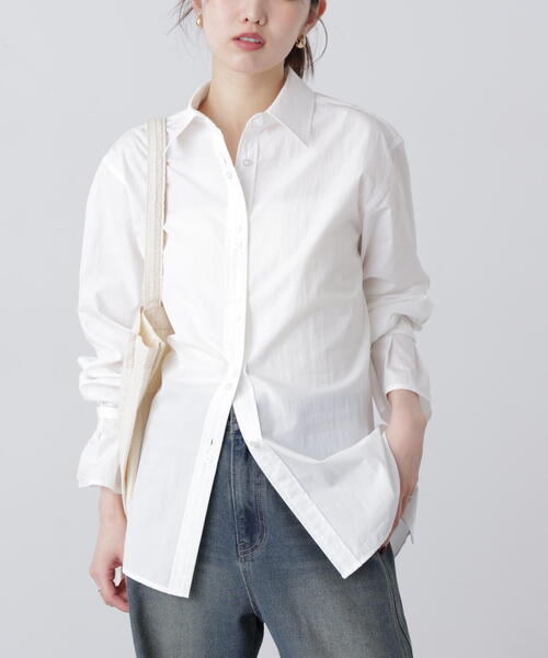 FREE'S MART(フリーズマート)の「◆ウエストシェイプレースアップシャツ(シャツ/ブラウス・レディース・ホワイト/ブラウン系その他/ブルー系その他・FREE)」の2枚目の写真