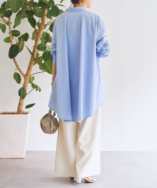 LIVETART（リヴェタート）の「フレアロングシャツ（シャツ/ブラウス・レディース・ブルー/ホワイト・FREE）」の7枚目の写真