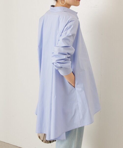 LIVETART（リヴェタート）の「フレアロングシャツ（シャツ/ブラウス・レディース・ブルー/ホワイト・FREE）」の9枚目の写真