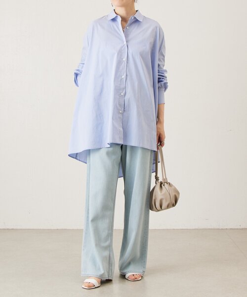 LIVETART（リヴェタート）の「フレアロングシャツ（シャツ/ブラウス・レディース・ブルー/ホワイト・FREE）」の14枚目の写真