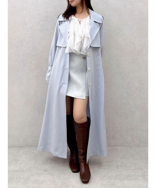 dazzlin（ダズリン）の「バックプリーツトレンチコート（トレンチコート・レディース・ベビーピンク/ブルー/ベージュ・FREE）」の21枚目の写真