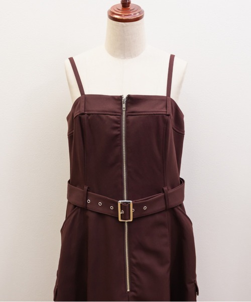 CLETTE(クレット)の「CLETTEオリジナルフロントジップ2WAYベルトワンピース(ワンピース・レディース・カーキ/ブラック/ワイン・LL/4L/3L)」の14枚目の写真
