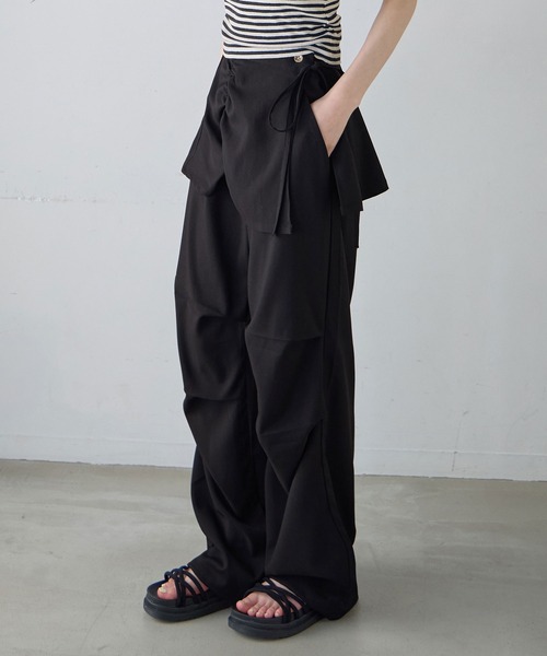 CHAN ME(チャンミ)の「スカートレイヤードワイドパンツ(その他パンツ・レディース・ブラック・MEDIUM/LARGE)」の2枚目の写真
