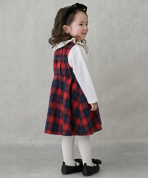 petit main（プティマイン）の「チェックドッキングワンピース（ワンピース・キッズ・グリーン・90cm/80ｃｍ/100cm/110cm/120cm）」の14枚目の写真