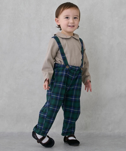 petit main（プティマイン）の「チェックドッキングワンピース（ワンピース・キッズ・グリーン・90cm/80ｃｍ/100cm/110cm/120cm）」の7枚目の写真