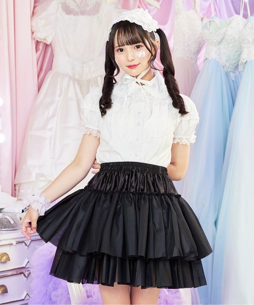 BODYLINE(ボディライン)の「2段フリルのハードチュールパニエ(スカート・レディース・ホワイト/ブラック・L/M)」の9枚目の写真