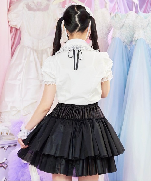BODYLINE(ボディライン)の「2段フリルのハードチュールパニエ(スカート・レディース・ホワイト/ブラック・L/M)」の10枚目の写真