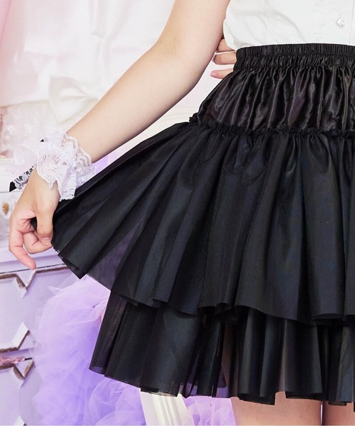 BODYLINE(ボディライン)の「2段フリルのハードチュールパニエ(スカート・レディース・ホワイト/ブラック・L/M)」の15枚目の写真
