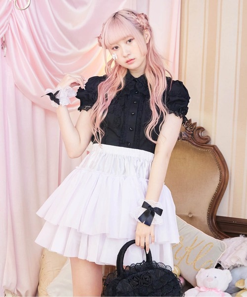 BODYLINE(ボディライン)の「2段フリルのハードチュールパニエ(スカート・レディース・ホワイト/ブラック・L/M)」の17枚目の写真