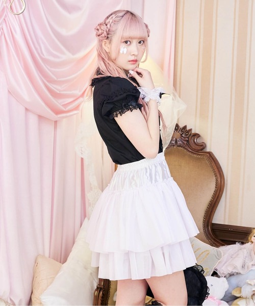 BODYLINE(ボディライン)の「2段フリルのハードチュールパニエ(スカート・レディース・ホワイト/ブラック・L/M)」の18枚目の写真