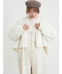 Samansa Mos2（サマンサ モスモス）の「ショートギャザージャケット（ノーカラージャケット）」