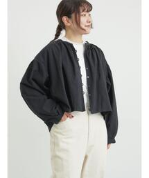 Samansa Mos2（サマンサ モスモス）の「ショートギャザージャケット（ノーカラージャケット）」